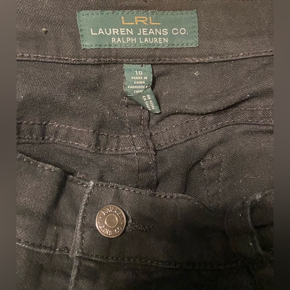 Lauren Ralph Lauren Jeans Womens 10 Straight Black Stretch Cotton Blend - Picture 4 of 4